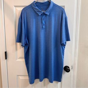 Member's Mark Men's Striped Performance Polo Shirt Blue Size XXX-Large